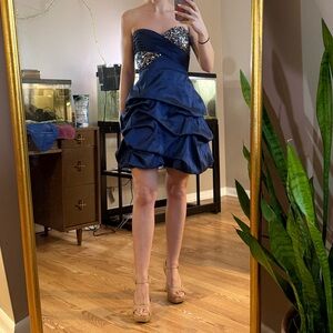 Blue Sequin Cocktail Dress